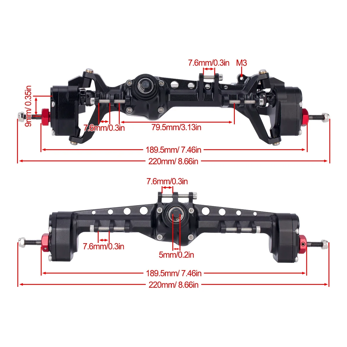 CNC Aluminum SCX10 III Front R - Rc Hobby Room recension och pris