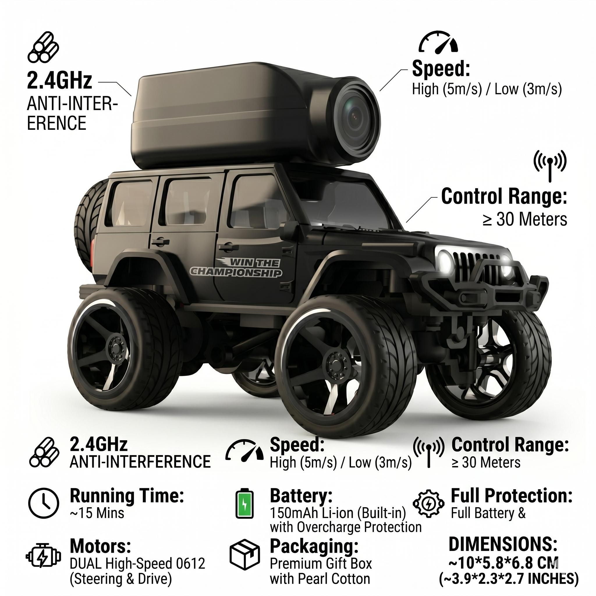 Alloy RC FPV Crawler Car, 1080 - Rc Hobby Tech recension och pris