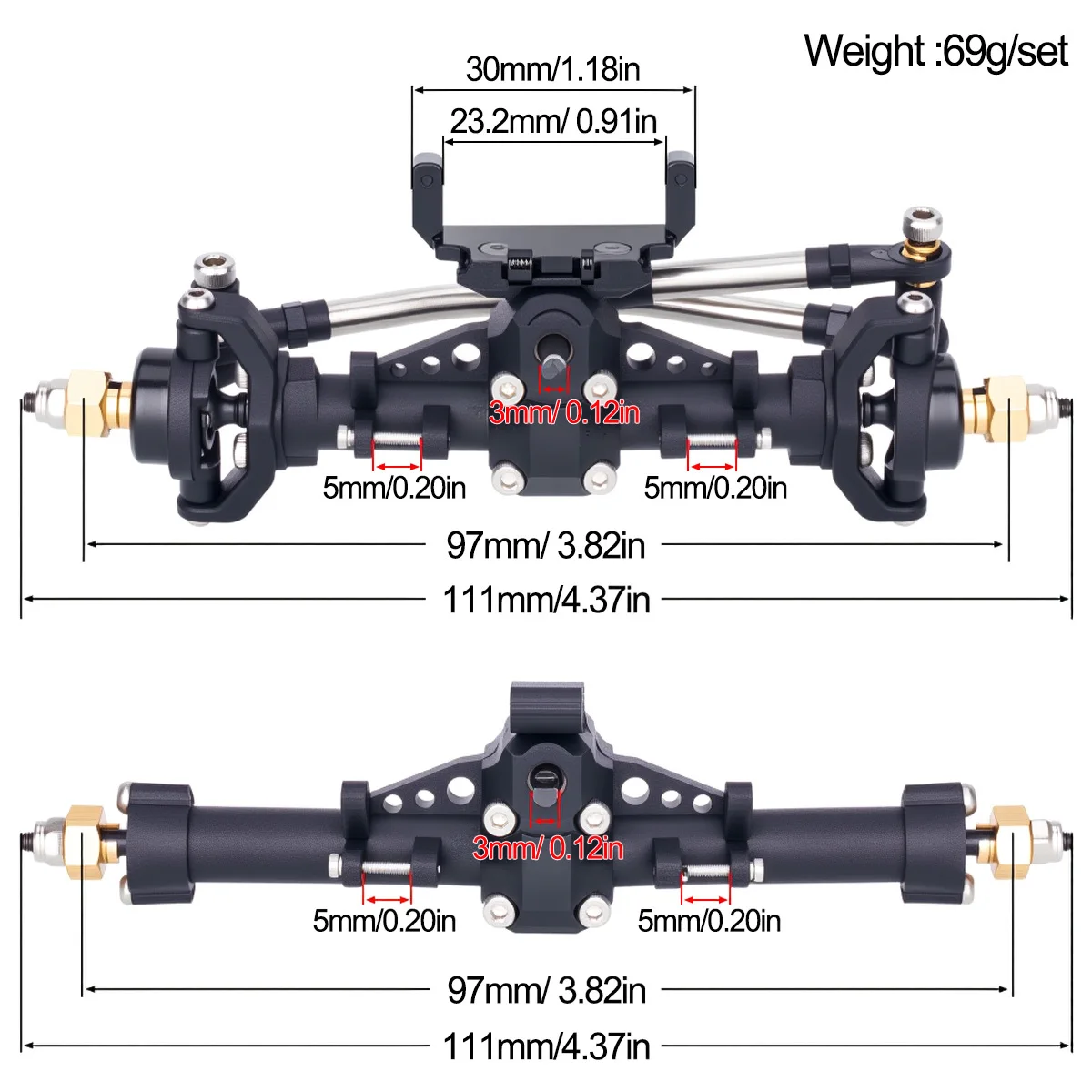 Plastic SCX24 Front Rear Axle  - Rc Hobby Room recension och pris